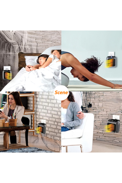 Monte Lua Ayarlanabilir Termostatlı ve Zamanlayıcılı, enerji tasarruflu, 800 W, mini fanlı ısıtıcı priz,