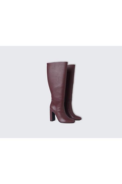 United Colors of Benetton Cizme lungi de damă bordeaux din piele artificială