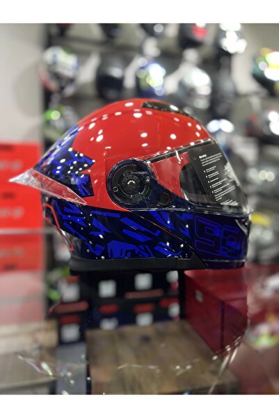 Free-M 965 Mrc93 Kırmızı Mavi Çene açılır Kask