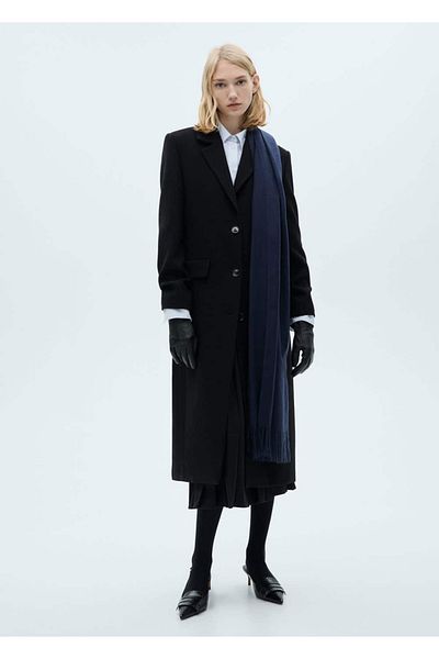 MANGO Woman Buttoned Woolen Coat
