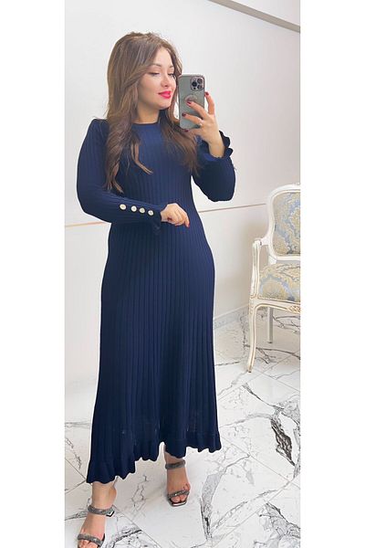 ABBA Hijab Loose Knitwear Μακρύ Φόρεμα