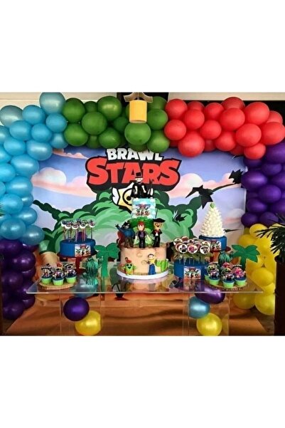 Genel Markalar 50 Adet 12 Inç Metalik Balon + 5 mt Balon Zinciri Brawl Stars ...