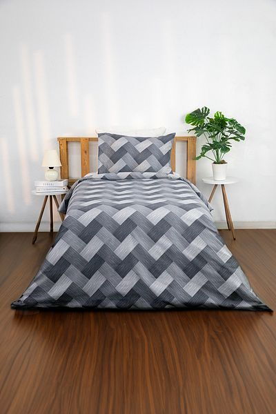 FAVORA Capella Cotton Ranforce Single Duvet Cover Set - Gray