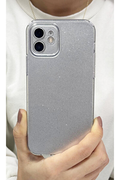 KVK PRİVACY Apple iPhone 12 Uyumlu Kılıf Simli İnce Darbeye Dayanıklı Silikon...