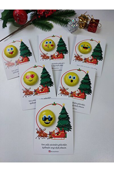 Lilamor 20 Adet Yılbaşı,yeni Yıl Hediyesi Emoji Çikolata