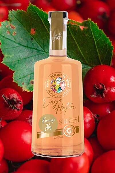 DAYE HATUN Kırmızı Alıç Sirkesi / Hawthorn Vinegar (Doğal Fermente Canlı Sirke / Naturally Fermented / 500 Ml)