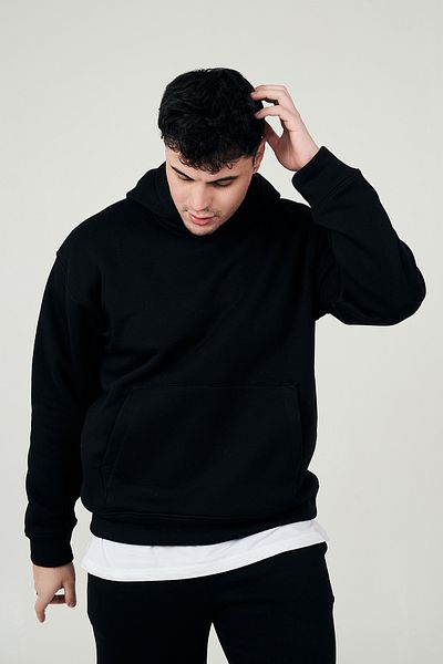 MBEY1989 Hanorac negru supradimensionat Mbey - Unisex