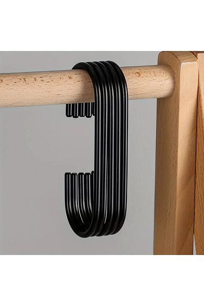 VENON 5Pcs Black C-Shape Metal New Style Clothes Rack Shawl Hanger Bag Organizer Wardrobe