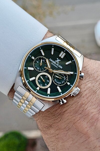 Daniel Klein Kadranı Yeşil Kordonu Sarı Beyaz Renk 24 Ay Garantili 43 mm Erke...