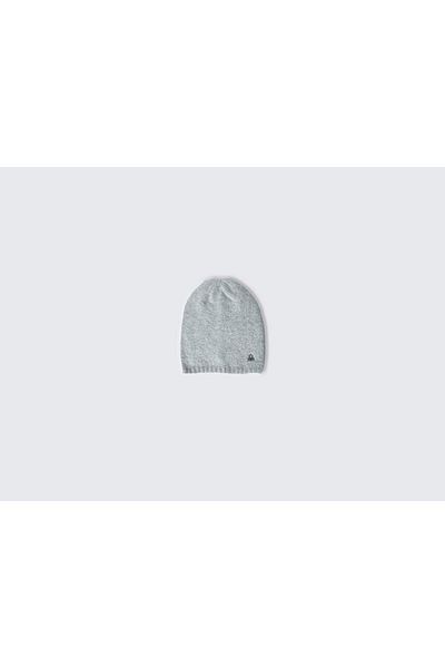 United Colors of Benetton Girl's Gray Melange Metal Logo Melange Look Beret