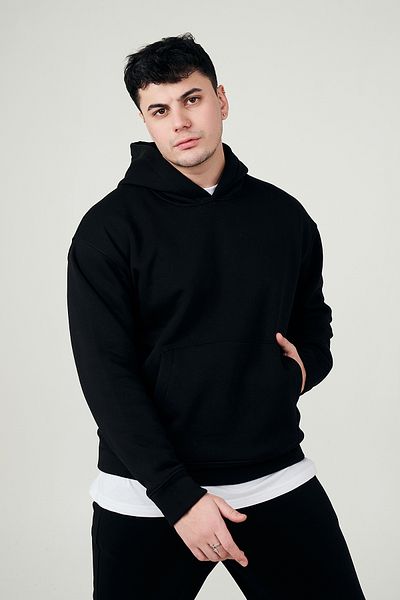 MBEY1989 Hanorac negru supradimensionat Mbey - Unisex