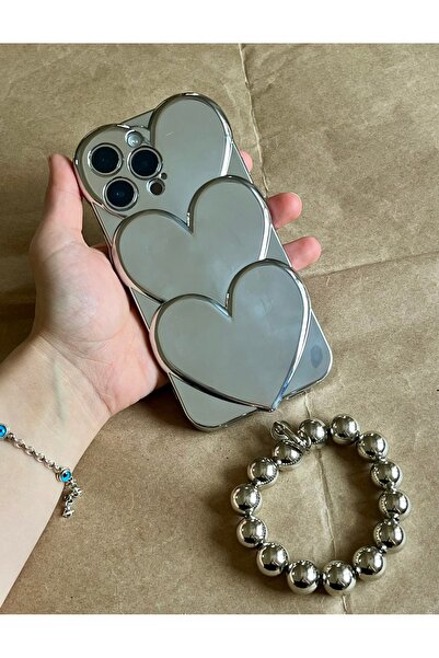 HYPERSOFT Iphone 15 Pro Max (6.7 inç) Uyumlu Boncuk Bileklikli Parlak Love Ka...