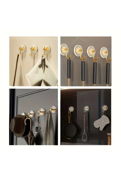 UrbanCove Co Fashionable and Elegant, Self-Adhesive, Acrylic Hangers - Set of 3, Holeless Mounting