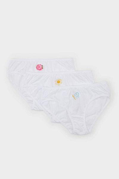 DeFacto New Season Girl's Printed 3-Piece Slip Panties