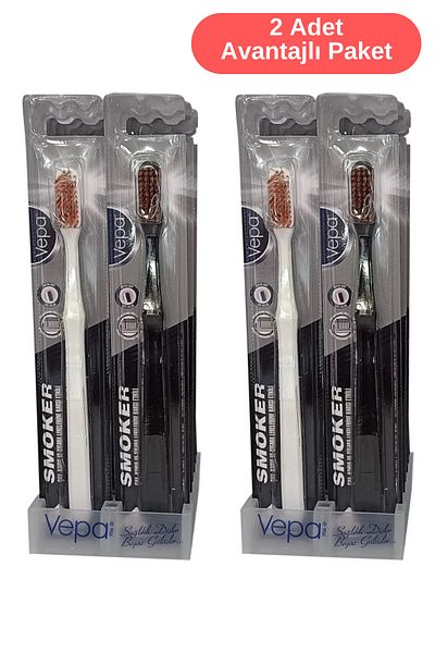 Vepa 24 Pack Smoker Extra Hard Toothbrushes - 12 X 2 Pieces