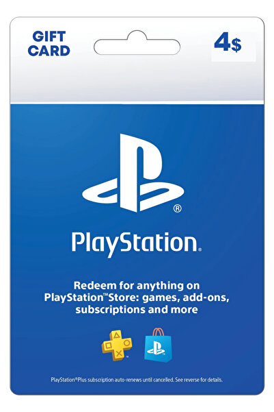 Playstation Network Usa 4 Usd Gift Card Psn Dolar Hediye Kartı - United States