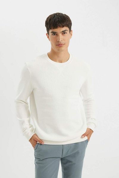 DeFacto New Season Regular Fit Crew Neck Thick Basic Plain Sweatshirt