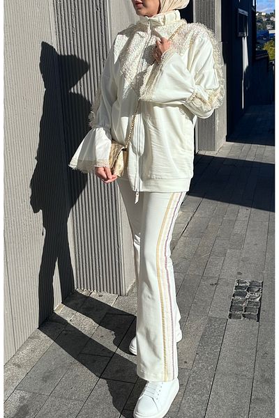 Revolution Ecru Tracksuit with Hologram Lace