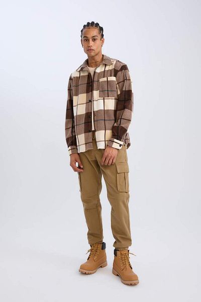 DeFacto Νέα σεζόν Regular Fit καρό μακρυμάνικο πουκάμισο Fleece