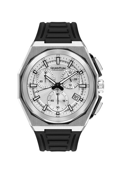 Quantum Men's Sports Wrist Watch Silver-Black Pwg1078.331