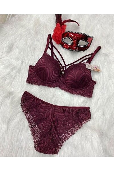 miss nergiz lingerie Önden Çift İpli Takım Dolgusuz Balenli Telli B Cup