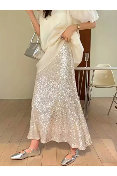 hekra Maxi boy pullu payet etek