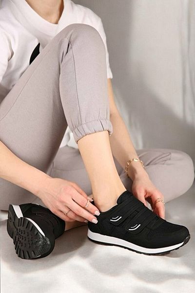 LANDSHOES Pantofi sport unisex cu dungi duble de culoare alb-negru