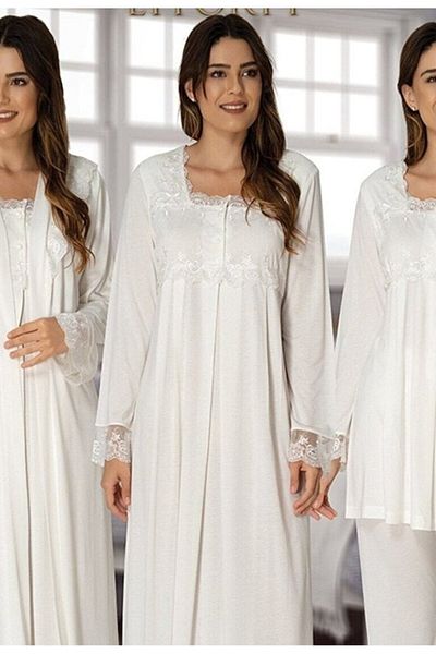by İGP Long Sleeve Maternity Maternity Nightgown Sleepwear Set