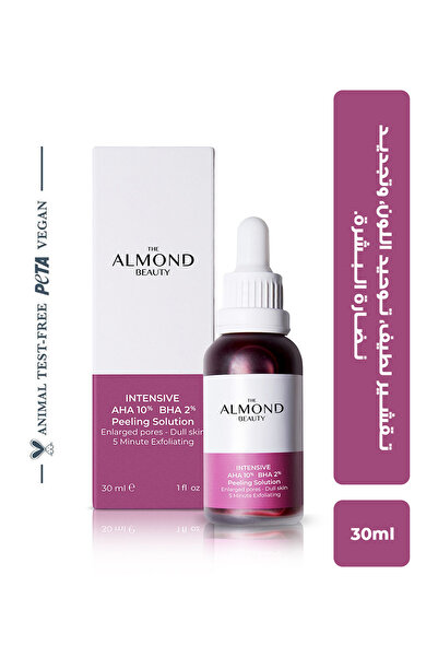 The Almond Beauty محلول التقشير المكثف AHA 10% + BHA 2% – علاج تقشير للحصول على بشرة ناعمة ونقية ومشرقة
