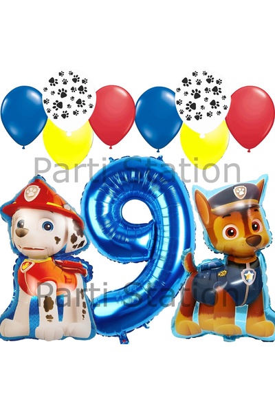 Parti Station Paw Patrol Balon Seti Paw Petrol 9 Yaş Balon Seti Paw Patrol Do...