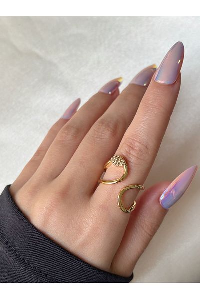 Eylülün Takısı Women's Gold Color Stone Coiled Ring