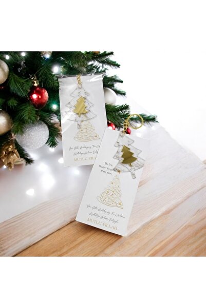 Masalsı Concept Yılbaşı Hediyesi Anahtarlık 6 Adet Çam Ağacı Figürlü  Mutlu Y...