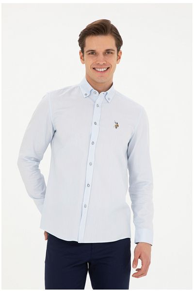 U.S. Polo Assn. Мъжка риза U.S. Polo Assn Slim Fit с яка за копчета, памучна (Ozse Clothing)