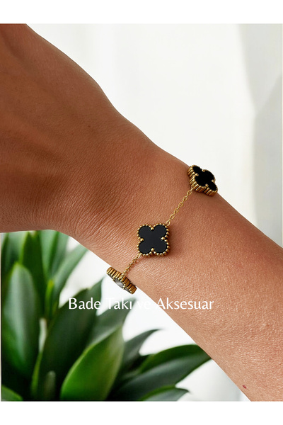 stainless steell Brand Model Black Clover Gold 316L Steel Bracelet