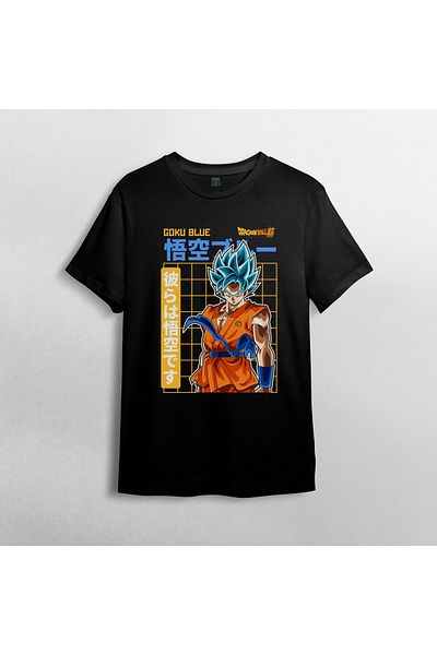 Pixxa Dragon Ball Blue Son Goku - Μπλουζάκι από 100% βαμβάκι με λαιμόκοψη μοντέλο 1