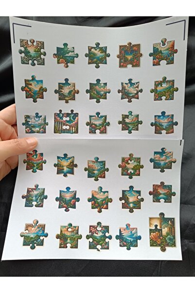 Pink Swan Craft مجموعة ملصقات أجزاء اللغز ذات المناظر الطبيعية الخلابة، مجلة ...