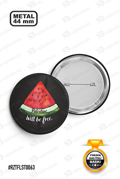 Sağlam Ajans Will be free Palestine İğneli Rozet 44mm