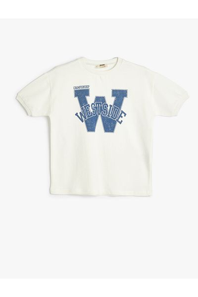 Koton Printed Oversize Crew Neck Short Sleeve T-Shirt