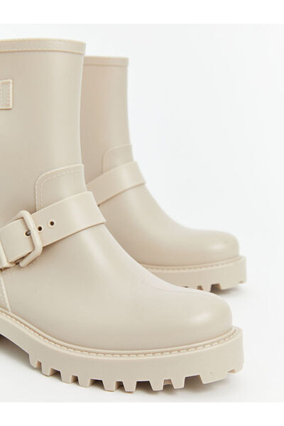 LC Waikiki Beige Leather-Look Women's Boots