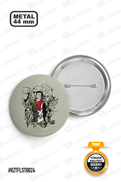 Filistin Mücadele İğneli Rozet 44mm