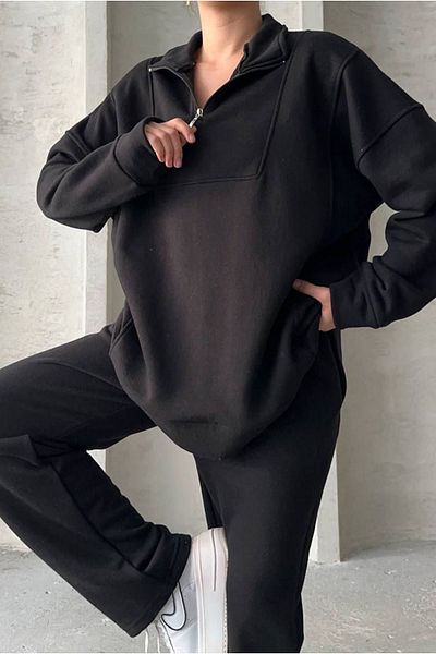 Moda Rosa 25K2217 - Black - Zippered Triple Charton Suit