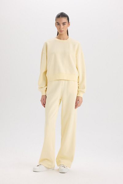 DeFacto Boxy Fit Basic Plain Thick Sweatshirt mit Rundhalsausschnitt E4732AX24CW