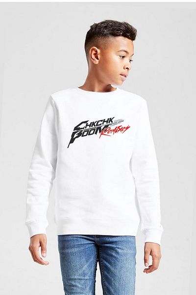 Tshirthane Детски суитшърт с 2 въжета Stray Kids Chk Chk Boom бял