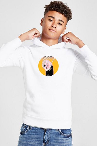 Tshirthane Hanorac cu glugă pentru copii Meovv Meow White 3ip