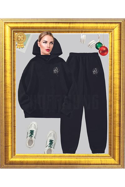 HOFFNUNG Paris Eiffel Tower Printed Set - Full Pants Set