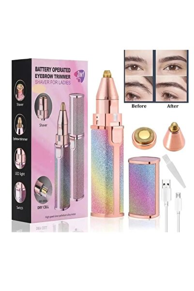 İBOVİA Simli Yüz ve Kaş Epilatörü – 2 Başlıklı Tüy Alma, Kaş, Bıyık, Yüz Epilasyon Makinesi