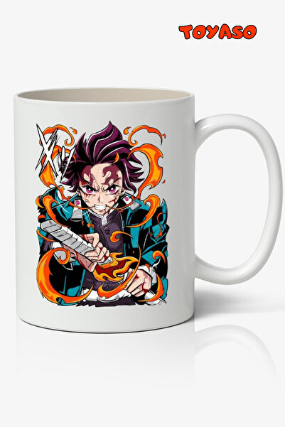 Toyaso شيطان القاتل شيطان يقطع تانجيرو كامادو - كوب أبيض بطابع الرسوم المتحرك...