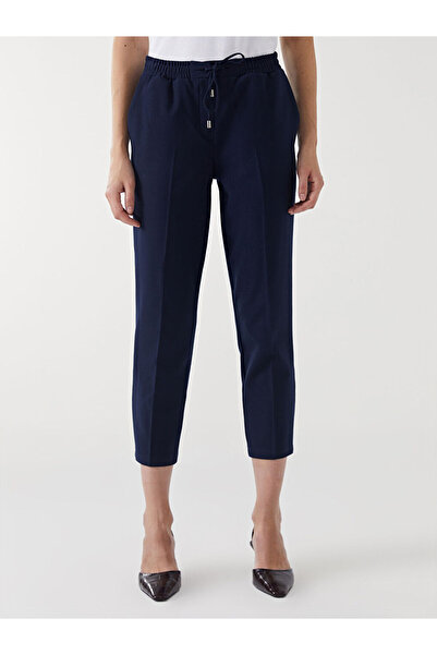 LC Waikiki Navy Blue Women's Trousers with Elastic Waist
