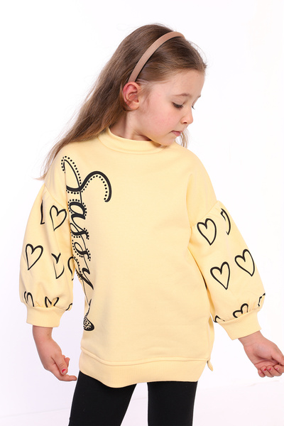 Toontoy Hanorac cu mâneci cu balon pentru fetiță cu imprimeu tricou