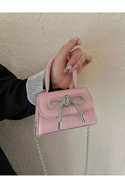 La Saade İthal Y2k Coquette Mini Fiyonklu Pembe Çanta